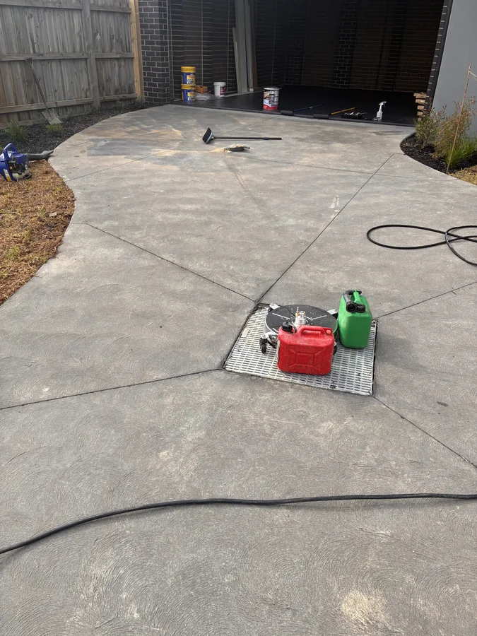 The same driveway before concrete sealing